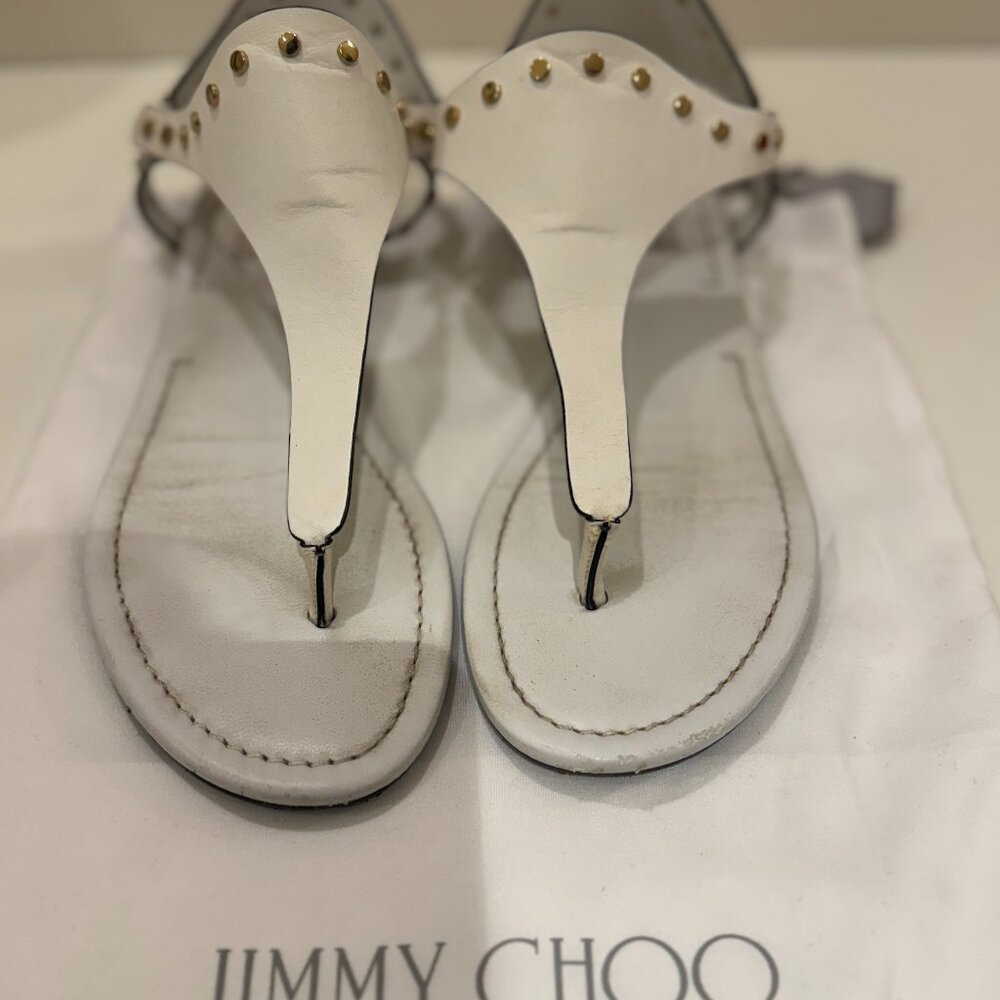 Jimmy Choo White Flat Sandals